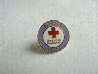 Vintage American Red Cross Fifteen Years Of Service Enamel Lapel Pin