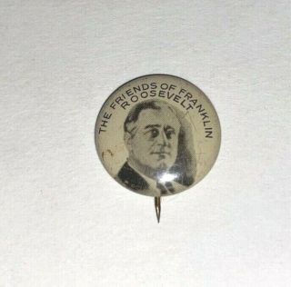 1936 The Friends Of Franklin Roosevelt Pin Back Button Litho Politics Aa N171 Ps
