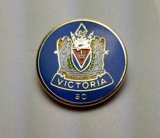 Victoria Bc Coat Of Arms British Columbia Blue Lapel Hat Pin 1862