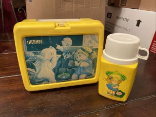 Vintage 1985 Cabbage Patch Kids Plastic Lunch Box With Thermos Lunchbox Doll Usa