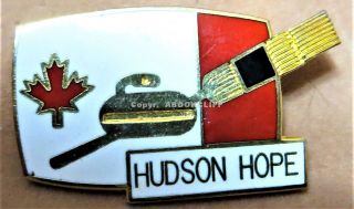 Hudson Hope Curling Club Pin B.  C.  Canada Old