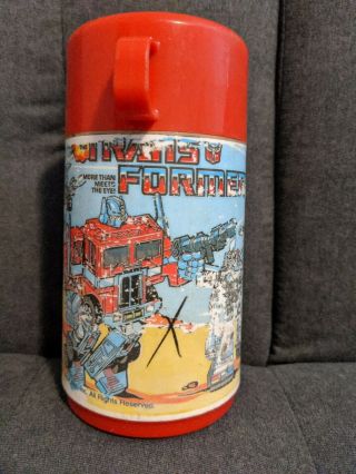 Transformers G1 Aladdin Thermos For Metal Lunch Box 1984 Vintage Hasbro
