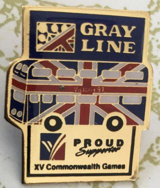 1994 Commonwealth Games Gray Line Bus Sponsor - Victoria Bc - Double Decker Pin