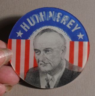 Vintage 1964 Johnson Humphrey Flasher Pinback Button President Lbj