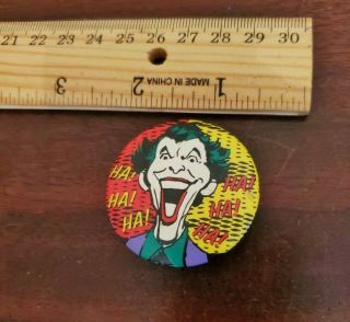 Vintage Dc Comics Joker Pinback Button.  1989.