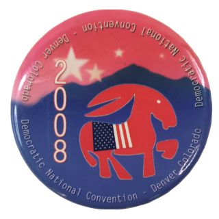 Democratic National Convention Denver Colorado Pinback Button 2008 Biden Obama
