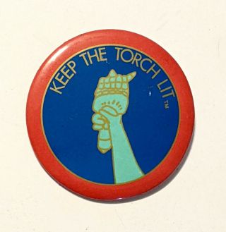 Keep The Torch Lit Vintage Pinback Pin Badge Button 2.  25 " Combine