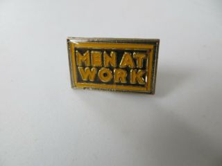 Rare Vintage 80s Men At Work Pin Cloisonne Enamel Badge Band Pinback Button Oz