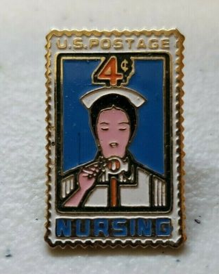 Vintage Us Nursing Postage 4 Cent Stamp Lapel Pin March Company