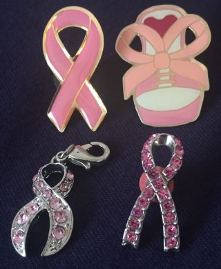 Walmart Pink Ribbon Breast Cancer Awareness Pins & Charm