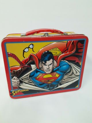 2000 Superman Changing Embossed Metal Lunchbox Dc Comics The Tin Box Co
