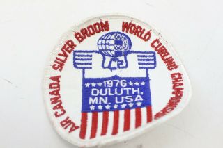 Vintage 1976 Air Canada Silver Broom World Curling Champs Duluth Sew On - A15