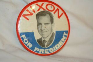 Richard Nixon For President Vintage Pinback Button Pin Election
