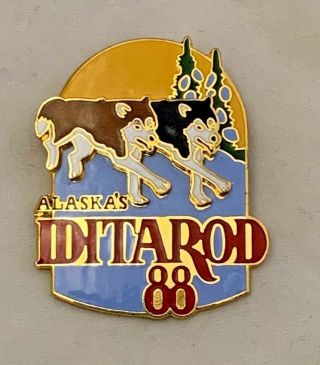 Alaska " S Iditarod 1988 Dog Sledding Race Pin (e6 8)
