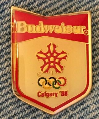 1988 Olympic Pin Calgary Winter Games Sponsor Budweiser