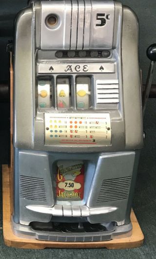 Ace $0.  05 Vintage High Top Slot Machine,  Shipped With Private Shipper