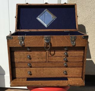 Vintage “union” B - 17 Wooden Machinist Tool Chest Fully Restored