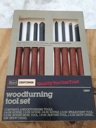 Vintage Craftsman Wood Turning Lathe Chisel Set Of 8 Tool Knife 9 - 2859 Orig Pkg