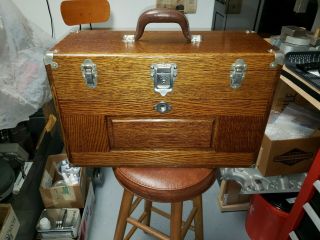 Vintage H.  Gerstner And Sons Oak Machinist Tool Chest 7 Drawers