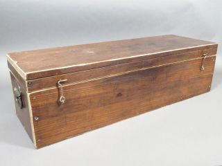 Vintage 32 " Large Wooden Tool Storage Box Chest Trunk Amish Hand Made
