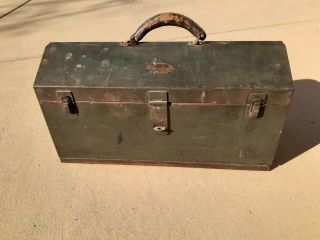 Vintage Snap On 3 Drawer 1 Shelf Hip Roof Machinists Tool Box 21” Leather Handle