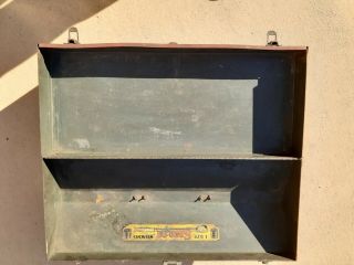Vintage SNAP ON 3 Drawer 1 Shelf Hip Roof Machinists Tool Box 21” Leather Handle 2