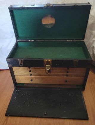 Vintage Metal And Wood 6 Drawer Machinist Tool Chest Eagle Lock Co