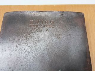 R.  King Tool Steel U.  S.  A.  3 Lb.  Axe Head Connecticut Pattern Pre Collins