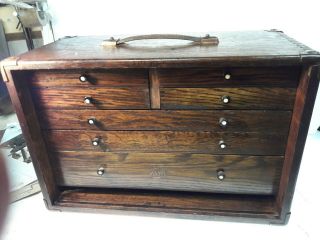 Vintage Moore & Wright 7 Drawer Engineers Cabinet Toolbox Chest box,  keys VGC 2