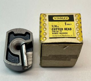 Stanley 1/4 " Cutter Head W/box For No.  77 Dowel Machine Old Stock W/ Box
