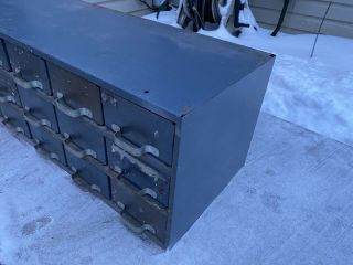 Vintage 18 Drawer Metal Parts Cabinet Equipto Industrial Shop Storage Machine 3