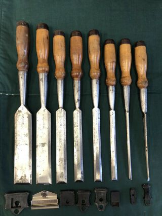 Rare Matched Set Of C.  E.  Jennings Arrowhead Chisels (1914 - 1920)