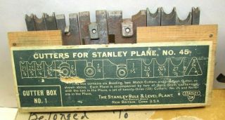 1920 ' s Stanley No 45 Plane in Boc With Cutters,  Instructions - & Complete - 5