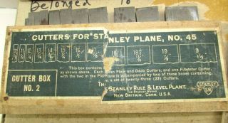 1920 ' s Stanley No 45 Plane in Boc With Cutters,  Instructions - & Complete - 6
