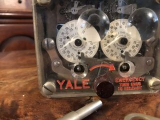Antique Yale & Towne Bank Vault Safe Time Lock W/Keys Timed 3