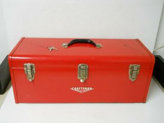 Vintage Craftsman Large Red Metal Toolbox Duty 65141 W/ Lift Out Tray