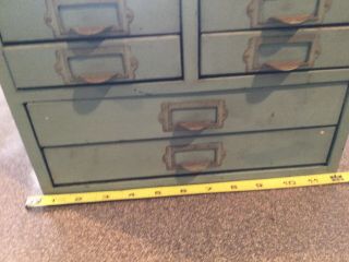 Vintage Green Wards Master Quality 6 - Drawer Metal Small Parts Cabinet 12 X 8