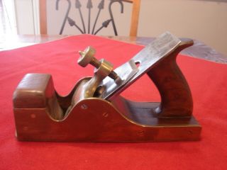Brass Infill Smoothing Plane With Iron Sole.  2 1/8 " Cutter,  Rosewood? Infill