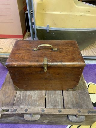 Vintage Wood Tool Box - Tackle Box - Handmade - Unique - Rustic - Wooden