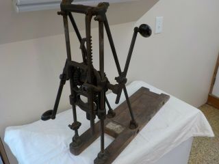 Antique Millers Falls Cast Iron Barn Beam Drill Press Auger Borer