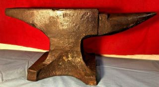 Antique Hay Budden 78 Lb Blacksmith Anvil - Signed.  Great Early Piece