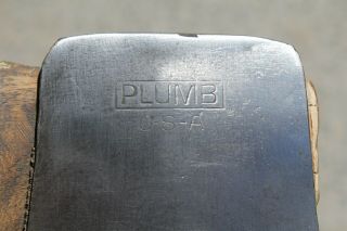 PLUMB USA 4&1/2LB Axe: Marked PLUMB both sides.  Tresco Hickory handle. 3