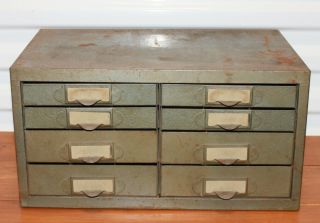 Industrial 8 Drawer Grey Metal Cabinet Chest Storage 2