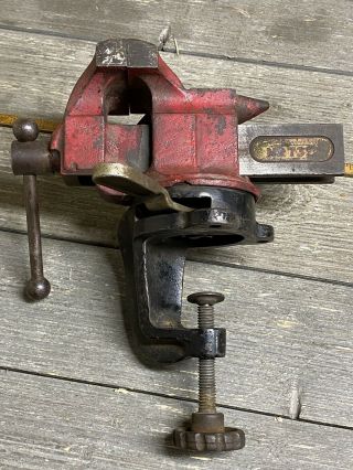 Rare Vintage Luther No.  73 - 1/2 Bench Clamp Swivel Base Vise All 3 - 3/4”