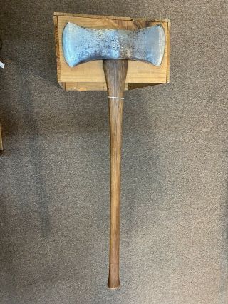 Antique Kelly Hand Made Embossed Double Bit Swamping Axe A22 11” Head 34.  5” Hand
