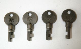 Four Vintage S & G Sargent & Greenleaf High Security Keys (2) 102,  105,  106