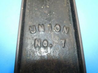 early Union No 7C wood jointer plane marked Pat Apl ' d For w/ Stanley R&L iron 3