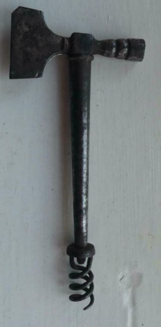 Antique Steel Gun Tool ?? Double Helix Corkscrew ? C.  1700s Mystery Item?