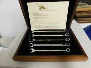 Snap - On 24kt.  Gold Engraved Collector 5 Piece Wrench Set In Walnut Case