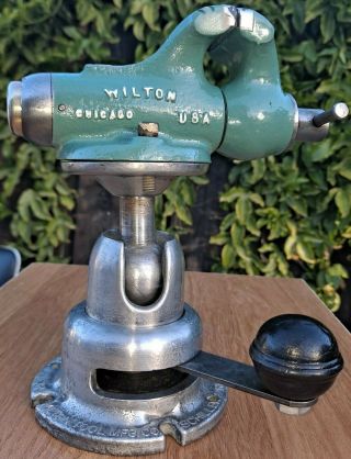 Wilton 820 Baby Bullet 2” Machinist Vise On Powrarm Junior Ball Swivel Base 
